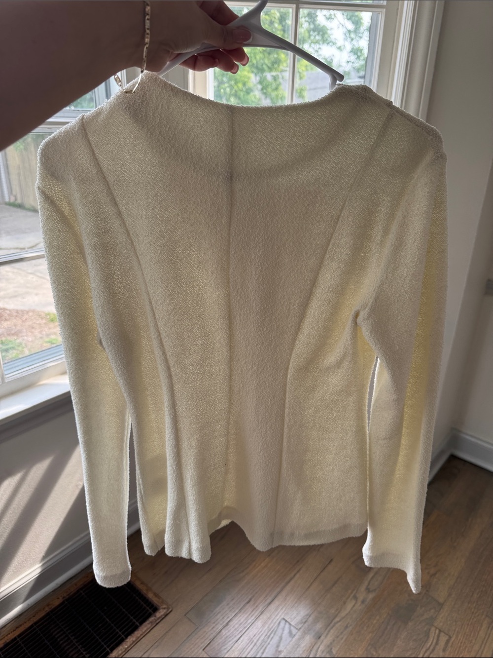 H&M Cream Textured Button-Front Women's Jacket - Picture 4 of 4